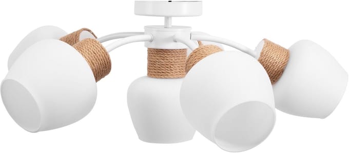 Toolight App1590-6Cp Boho Plafonnière Wit Beige 60X60X24Cm