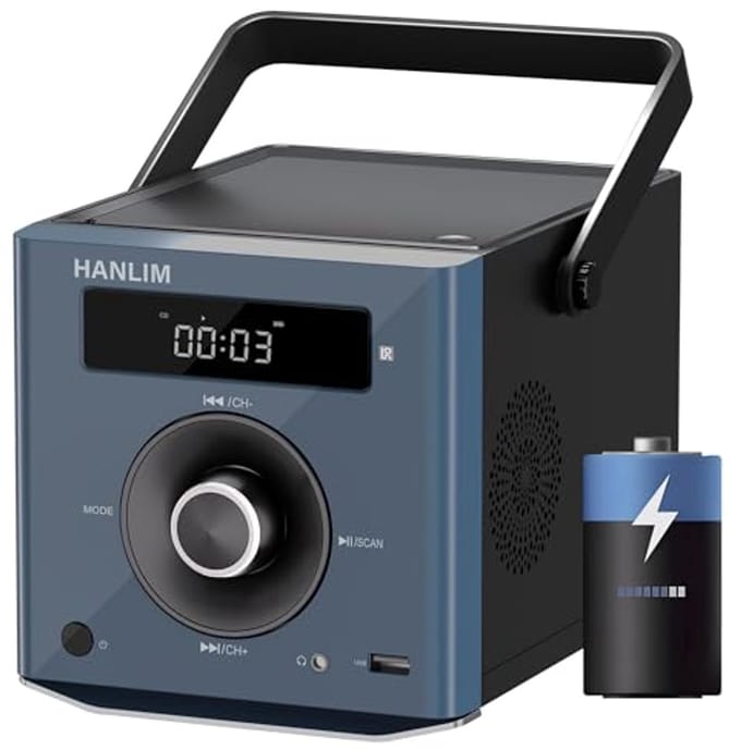 Draagbare CD-speler met Bluetooth en FM-radio - Compacte stereo met MP3-weergave en afstandsbediening