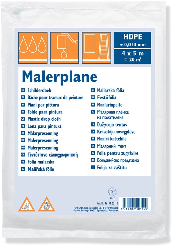 Westex afdekfolie, HDPE, 10 my, transparant, 4 x 5 m