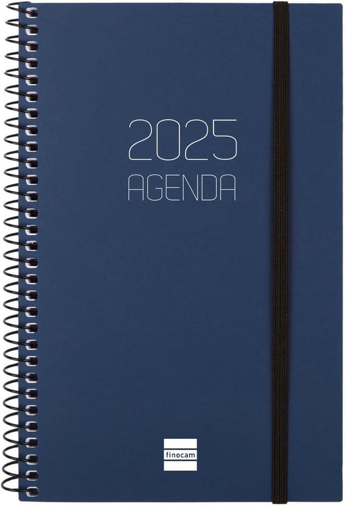 Kalender 2025 Spiraalbinding Weekoverzicht Liggend Formaat 12 Maanden Blauw