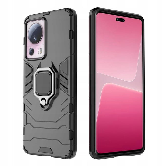 Hurtel Ring Armor Case for Xiaomi 13 Lite Armored Cover Magnetic Holder Ring Black