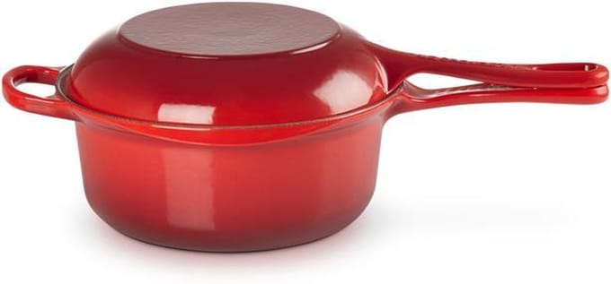 LE CREUSET - Gietijzer - 2-IN-1 Steelpan 22cm Kersenrood