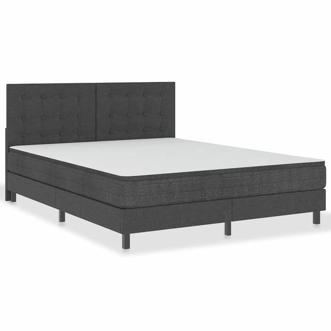 vidaXL - Hoofdbord - 180x200 - cm - getuft - stof - donkergrijs