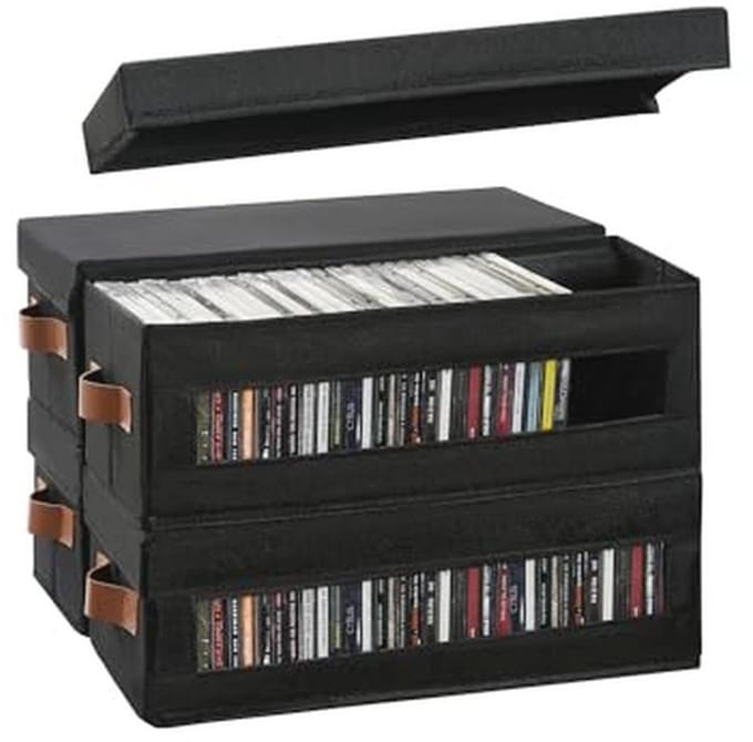 CD-opbergdozen met zichtbaar venster - Stapelbare houder voor 148 CD's