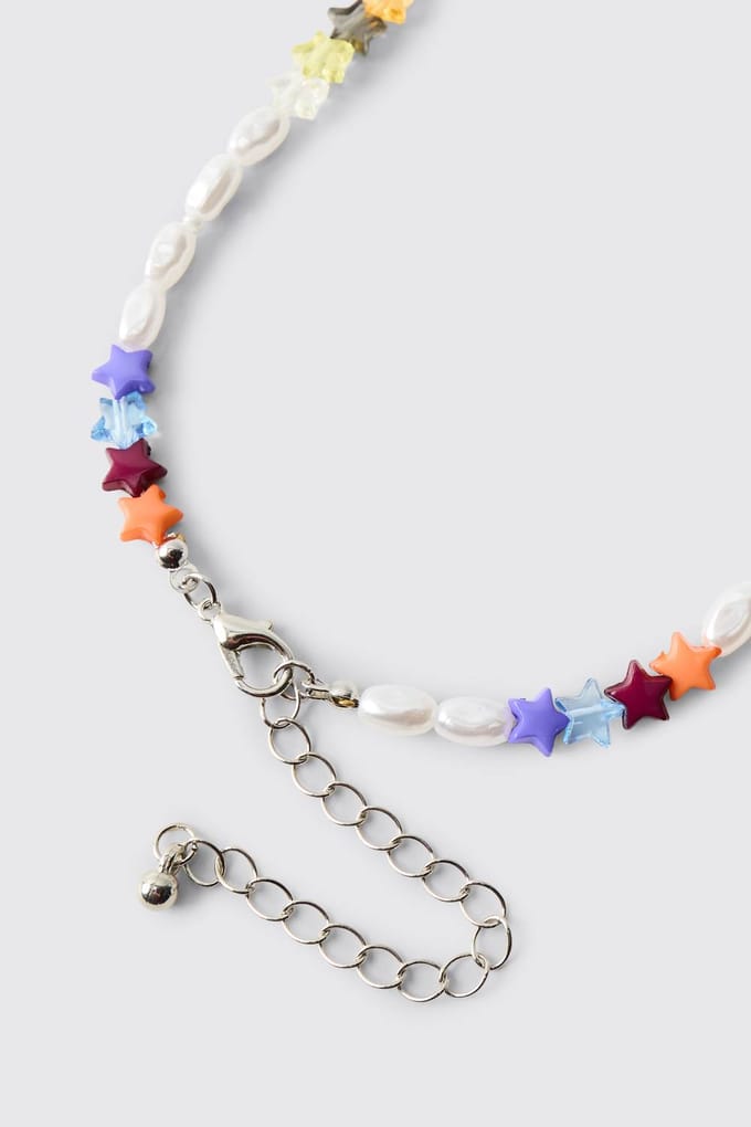 Star & Pearl Beaded Necklace