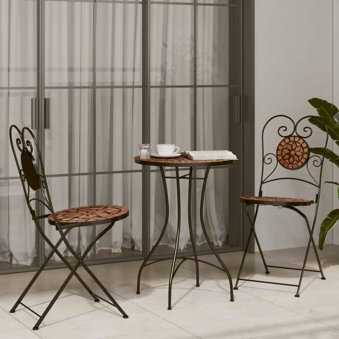 vidaXL - Opklapbare - stoelen - (2 - stuks) - van - terracotta - keramiek