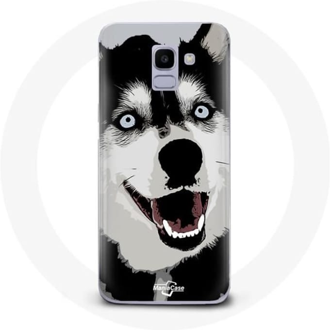 Coque pour Samsung Galaxy A8 2018 Husky de Sibérie Yeux Bleus
