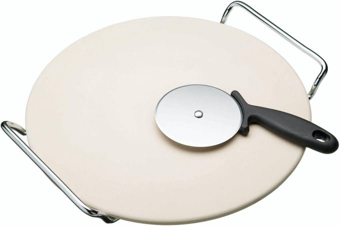 Kitchecraft Pizzasteen (met houder) 33cm