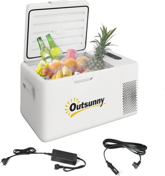 Elektrische Koelbox - Mini Koelkast - Kamperen Auto - ECO-modus - 168 Liter - Cremewit