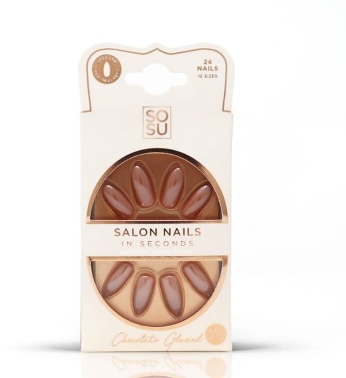 Sosu Salon Nagels in Seconden Chocolate Glazed incl. lijm 24 stuks