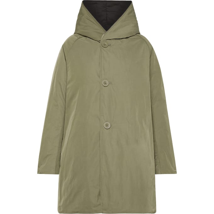 Raincoat gevoerde vrouw Oof Omkeerbaar Lang zwart en groen