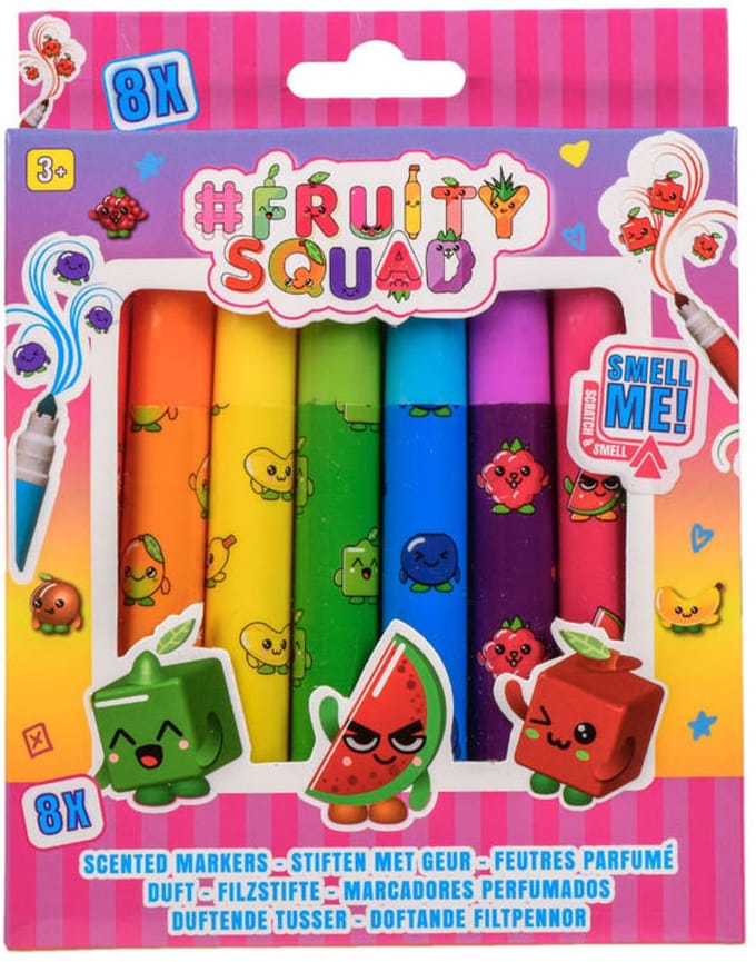 Fruity Squad Stiften Brede Punt met Geur, 8st.