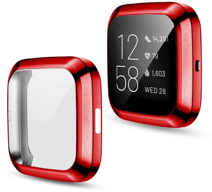 By Qubix - Geschikt voor fitbit Versa 2 Soft TPU case (volledig beschermd) - Rood
