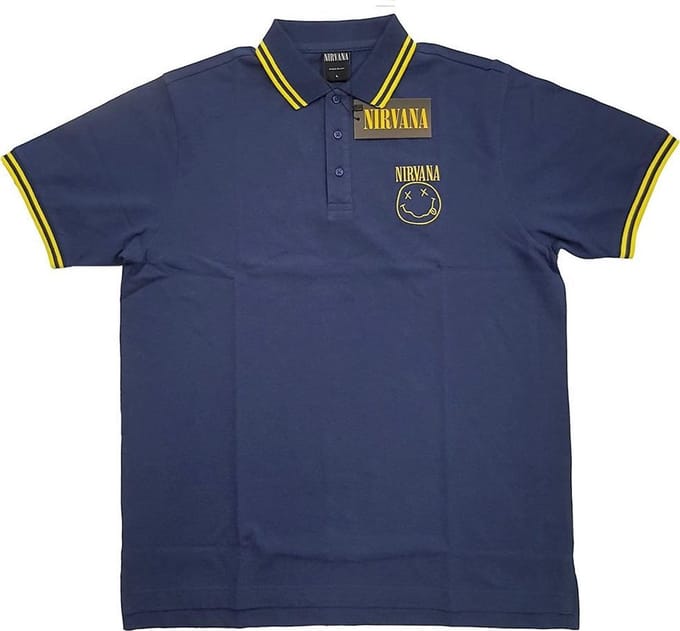 Nirvana - Happy Face Polo shirt - L - Blauw