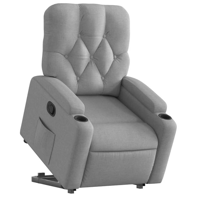 Vidaxl Verstelbare Fauteuil, Lichtgrijs, Bekleed met Stof