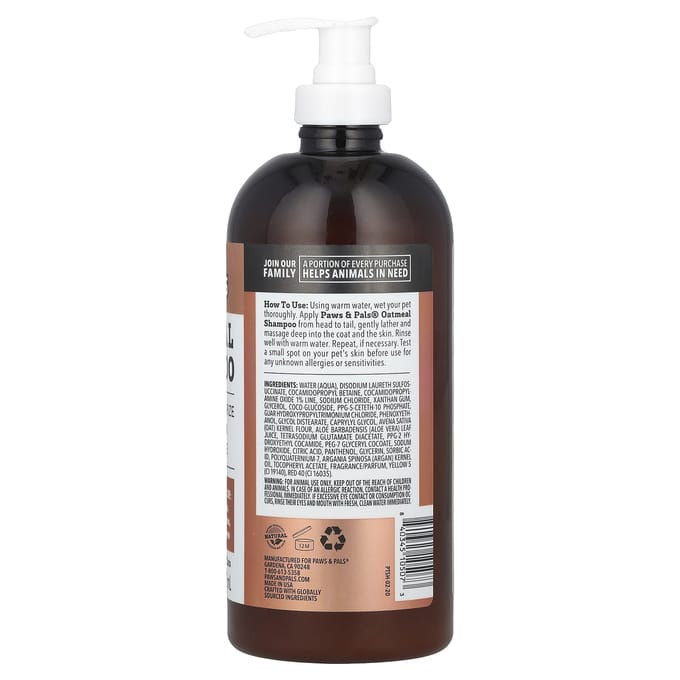 Paws & Pals, Shampoing à l'avoine, 20 fl oz (592 ml) black