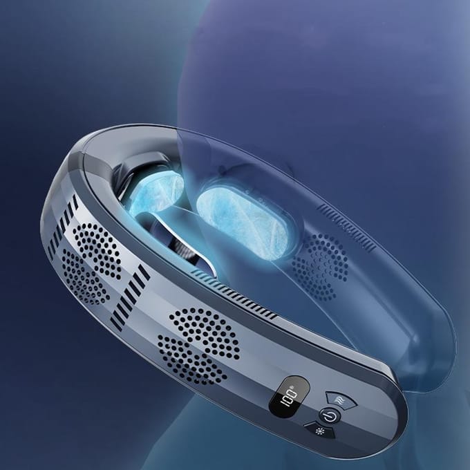 Nieuwe nekventilator 6000 mAh Mini USB digitaal display Oplaadbare draagbare ventilator Krachtige snelle luchtkoeling Bladeless mobiele ventilator Buitenkoeler