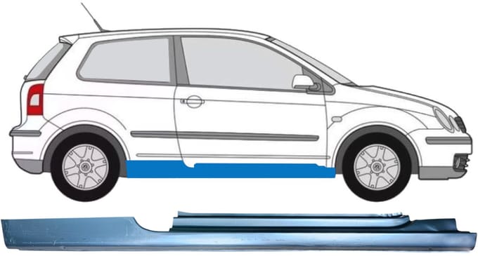 Volledige dorpel voor Volkswagen Polo 2001-2009 / Rechts