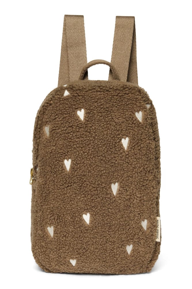 Studio Noos rugzak mini teddy brown hearts