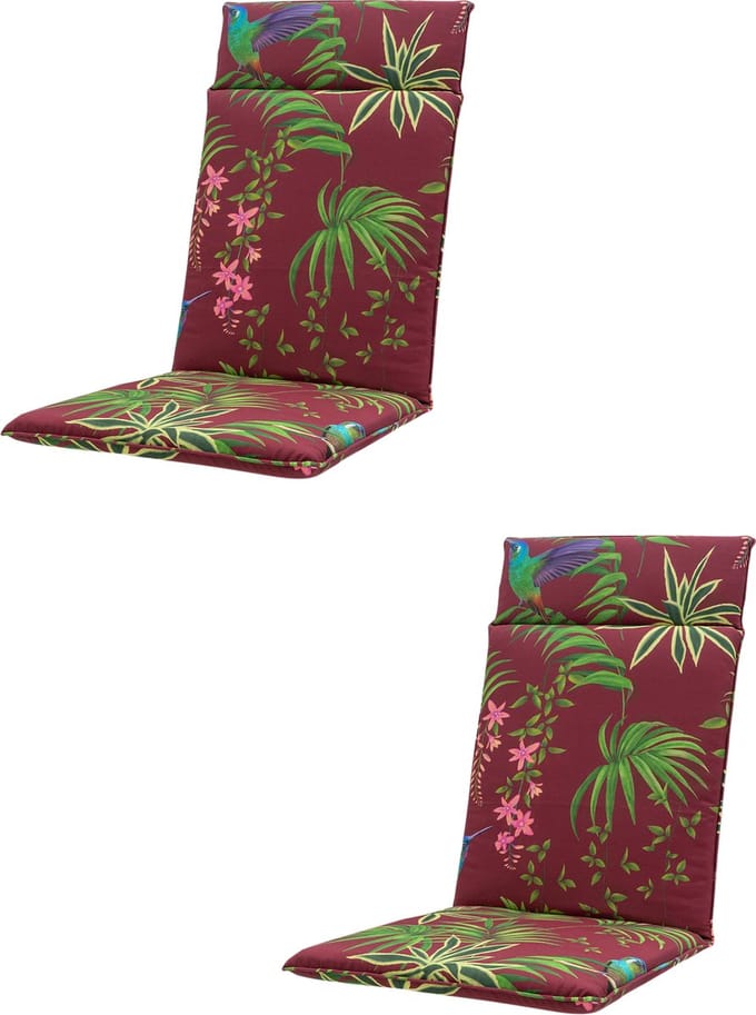 Madison - Tuinkussen - Hoge Rug - 2 st - Celeste Red - 120x50cm - Rood