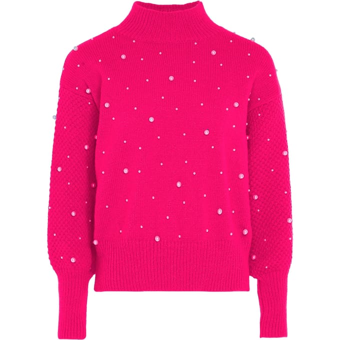 Faina trui met parels Dames roze