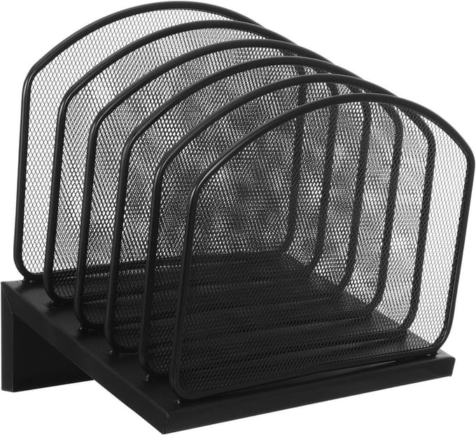 Bureau Dossierorganizer - Staande Houder - Documenten Sorteren - Meerdere Vakken - 28 x 17.5 cm - Zwart