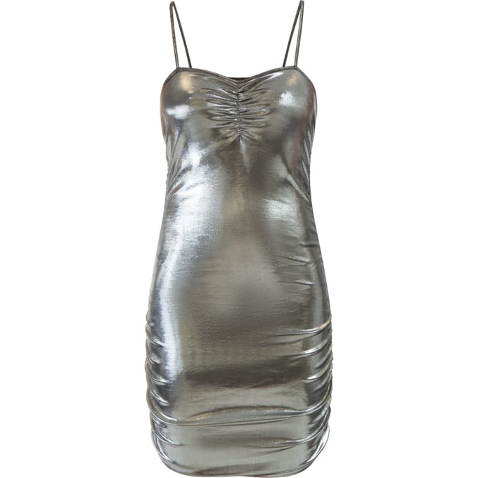 Faina Gebreid mini-jurkje Dames Zwart metallic