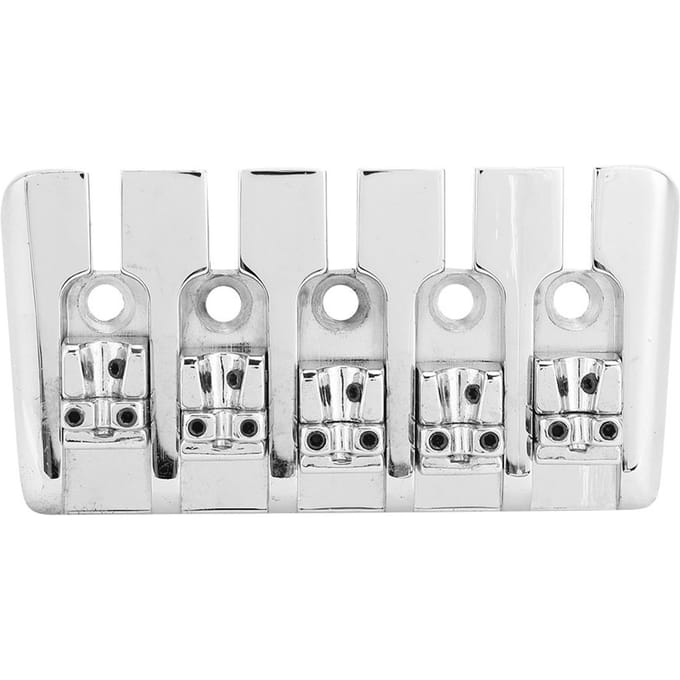 Jeu de pontets pour guitare basse électrique 5 cordes avec 5 vis Clé Outil Pièces de rechange white