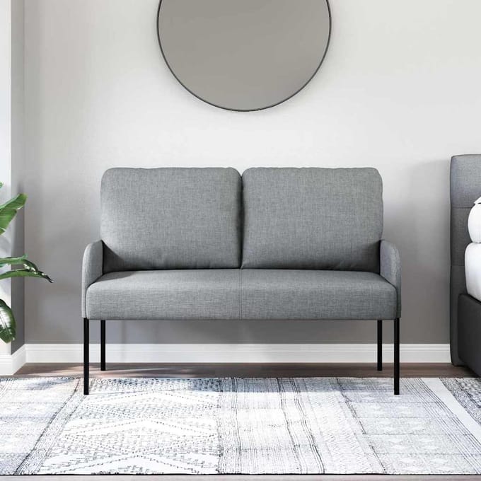 vidaXL - Banken - met - kussen - 110cm - Lichtgrijs - Multiplex