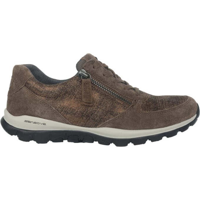 Gabor rollingsoft sensitive 76.968.61 - dames rollende wandelsneaker - Bruin - maat 37 (EU) 4 (UK)
