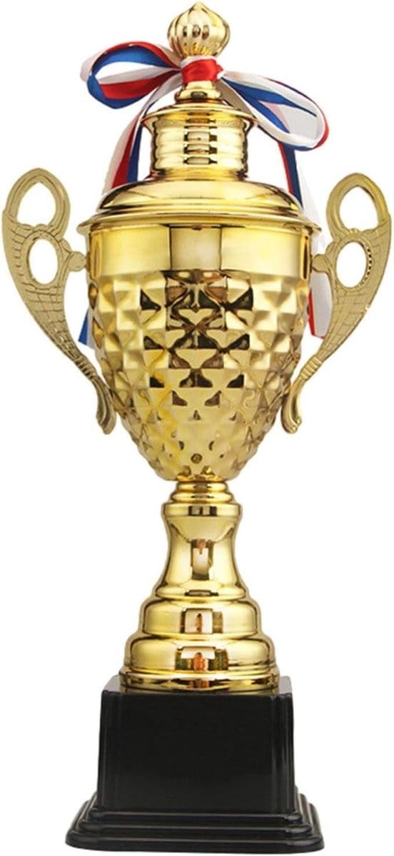 Trofee Eerste Plaats - Winnaars Beker - Competitie Prijzen - Robuust Metaal - 37 Cm - Goud