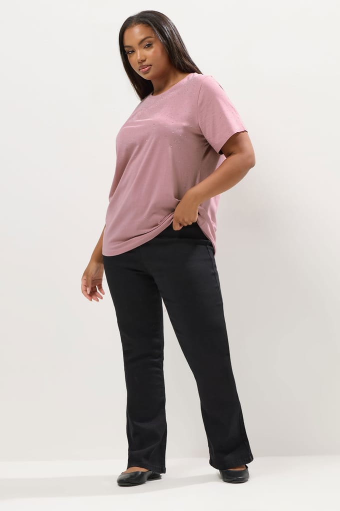 Yours Roze Versierd Tshirt Size 58-60
