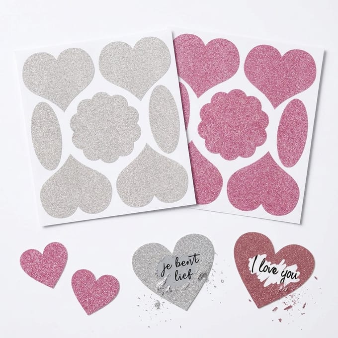 Krasstickers voor Eigen Tekst – 14 Grote Surprise Stickers voor Cadeaus