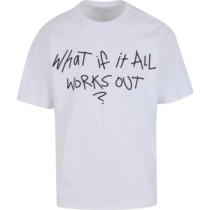 Mister Tee - It All Works Out Wording Oversize Heren Tshirt - S - Wit