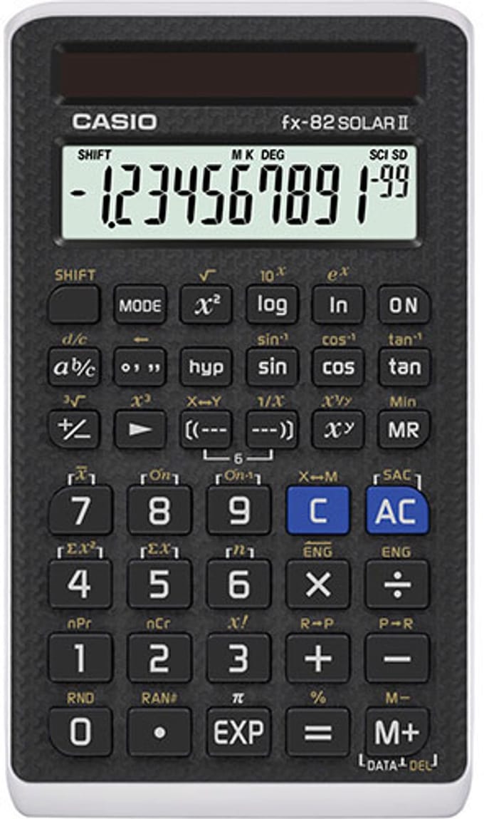 Casio FX-82Solar II Pocket Wetenschappelijke rekenmachine Zwart calculator