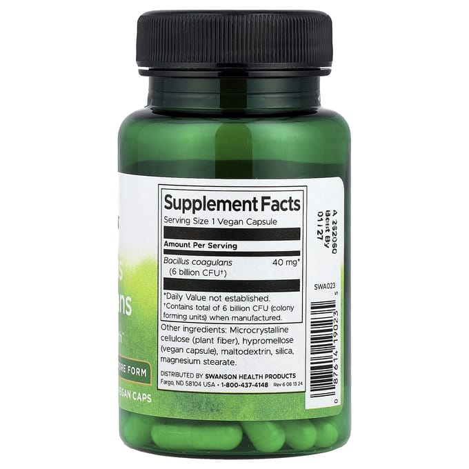 Bacillus Coagulans, 6 miljard CFU, 60 vegetarische capsules