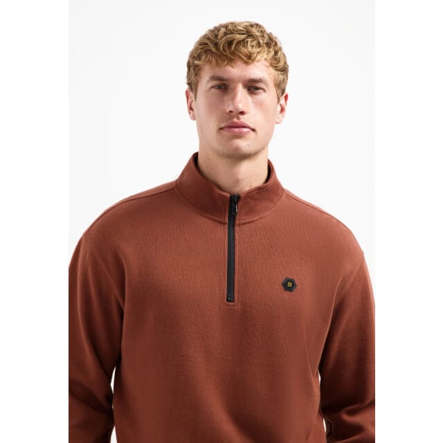 No Excess Sweater Half Zip Soft Rib Relaxed Fit Terra Größe: L | Pullover Outlet | Herren