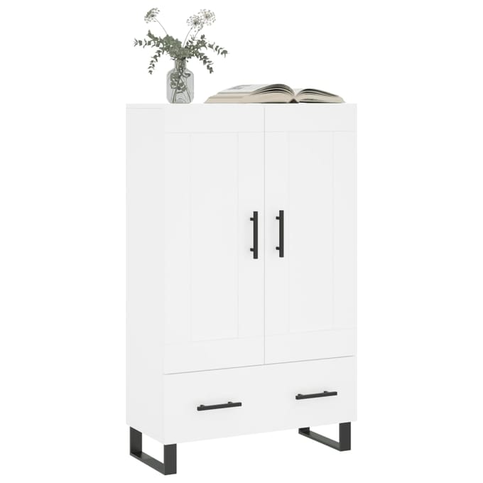 vidaXL - Hoge - kast - 69,5x31x115 - cm - bewerkt - hout - wit