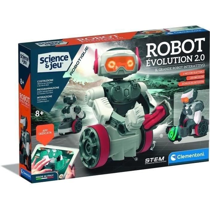 Clementoni - Robot Évolution 2.0 om te monteren en te programmeren - 4 spelmodi - Gemaakt in Italië