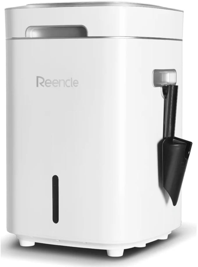 Reencle Compostmaker Compostmachine Prime - Compost Machine met Microben voor Keuken - 14 Liter - Maak thuis compost van voedselafval - Composteerbak - Keukencomposteerbak - Wit