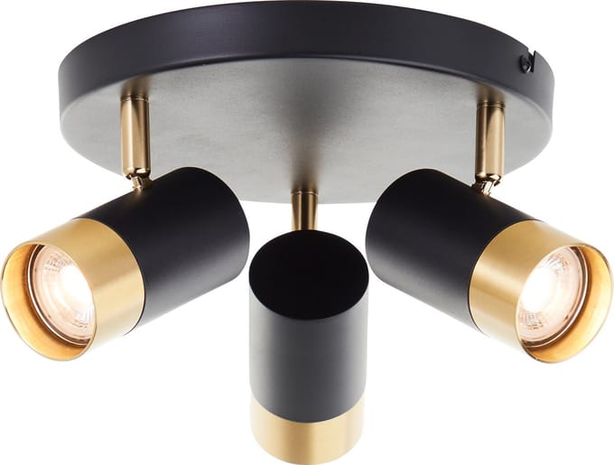 Brilliant G03434/86 Deckenleuchte 29cm Plafondlamp LED GU10 Zwart/zand, Goud (mat)