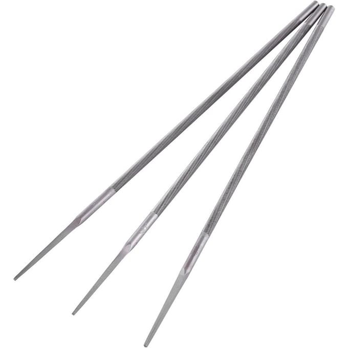 Ensemble de 3 limes rondes en acier à roulement pour affûter les chaînes de tronçonneuse(5.5mm)