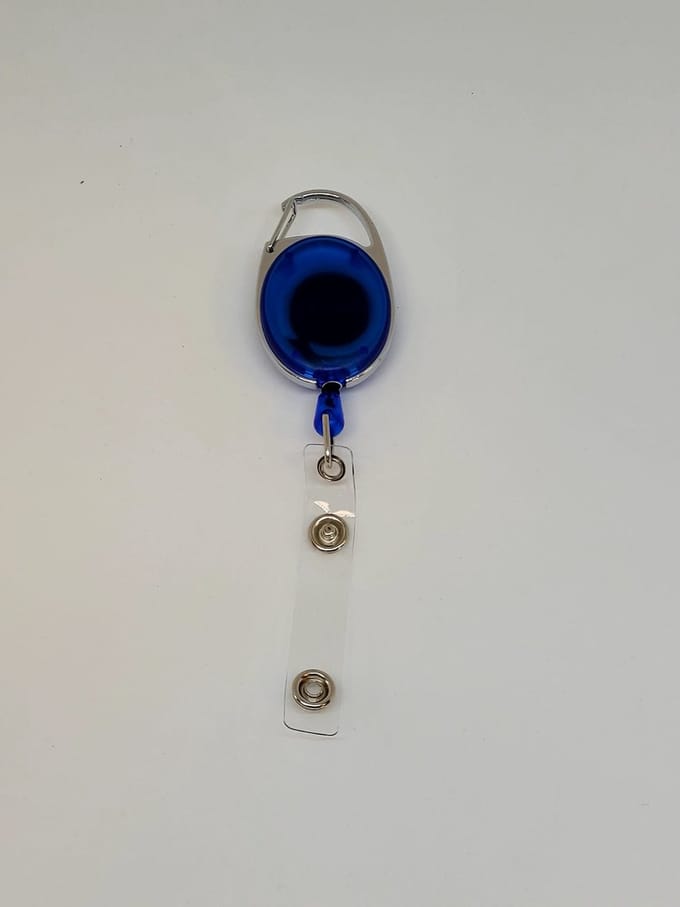 Jumada's - Badgehouder - Clip - Trekkoord - Blauw transparant