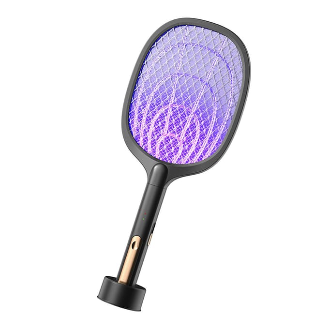 2-in-1 Elektrische Vliegenvanger USB Oplaadbaar Efficiënt Draagbare Vliegenvanger Lamp voor Huisveiligheid wit