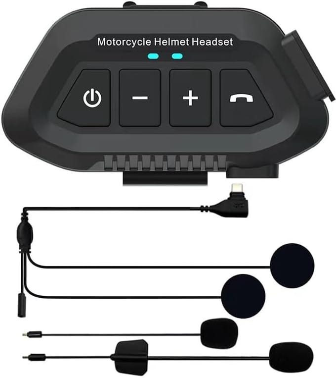 Motorhelm Headset-Stereo met ruisonderdrukking-bluetooth headset voor motorhelm-IP67 waterdicht - bluetooth motor headset 1200 mAh-Bluetooth 5.3