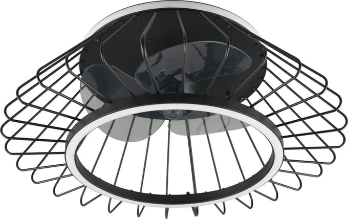 REALITY KARLSBORG - Ventilator - Zwart mat - incl. 1x SMD 30W