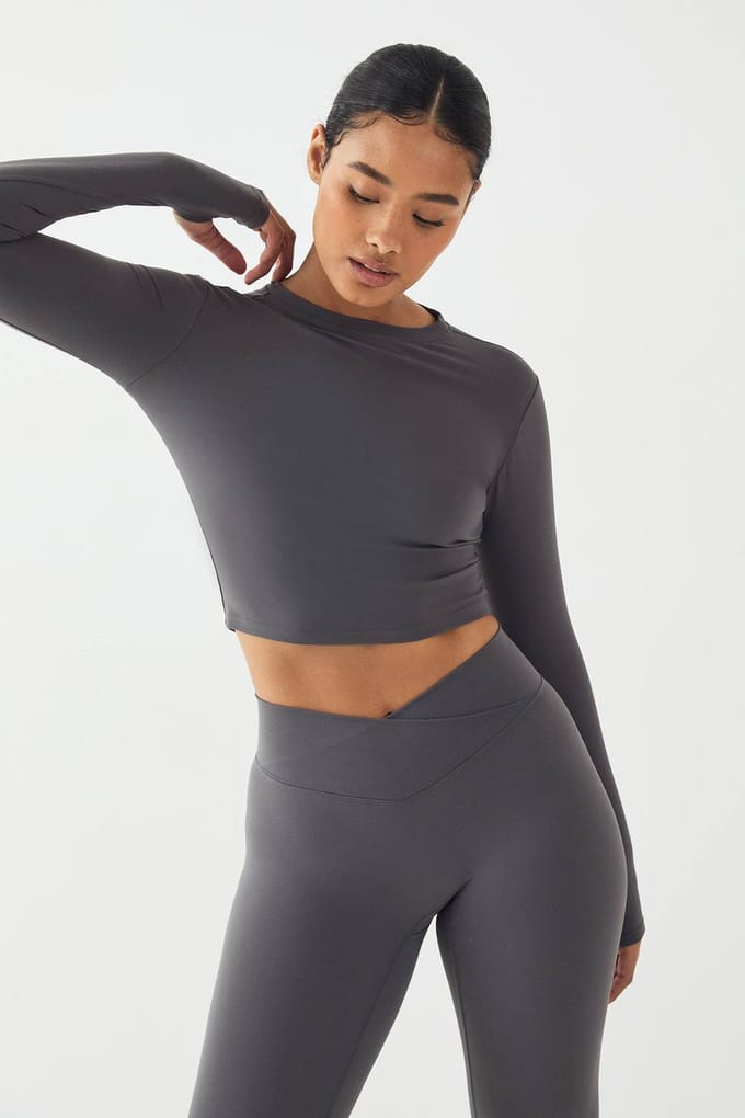 Dames DSGN Studio Ultra Sculpt Longsleeve Top | Houtskool | Maat: Medium