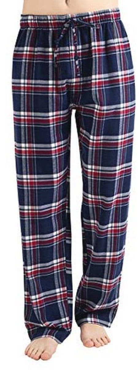Comfortabele heren flanellen pyjama met zakken
