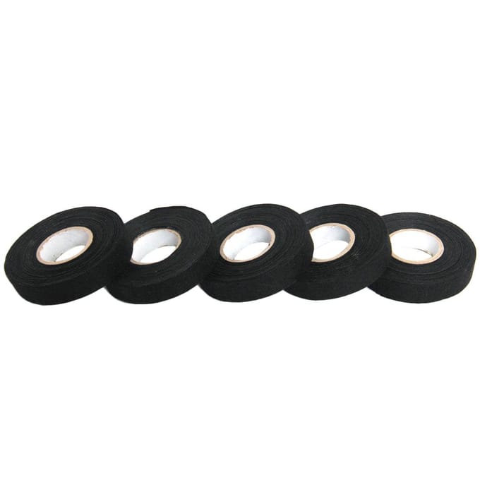 5 rouleaux de ruban adhésif pour faisceau de câbles black