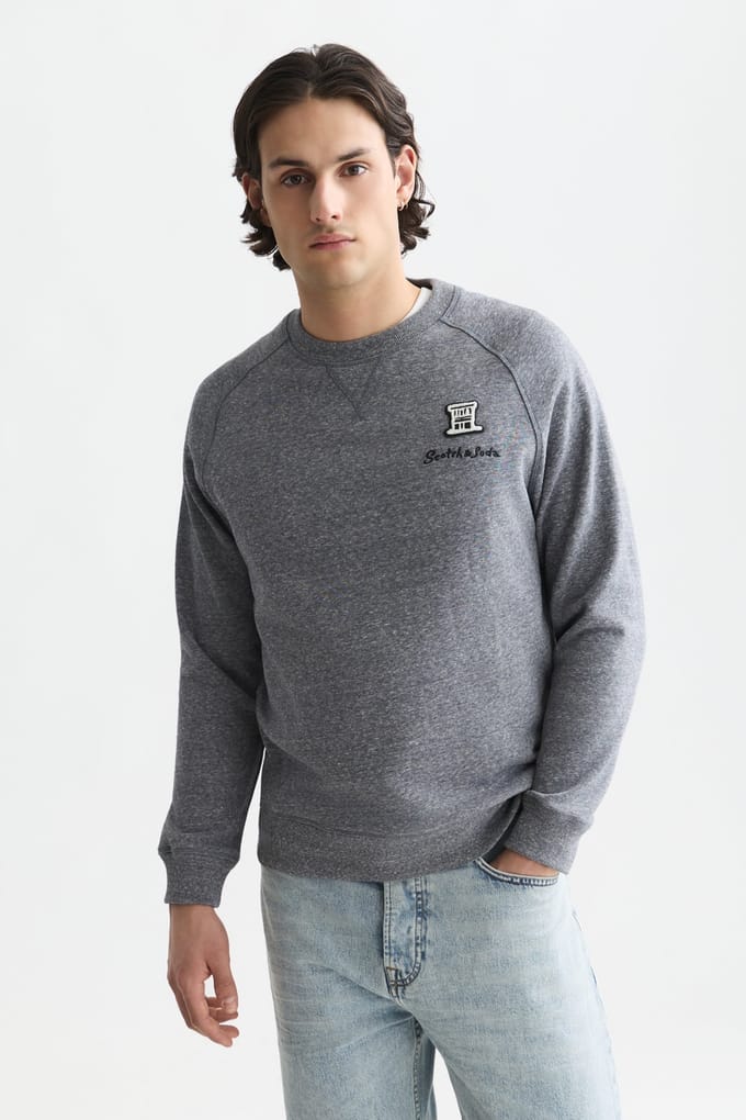 Scotch & Soda Melange Regular-fit Sweatshirt Sky Captain Melange Größe: M | Pullover Outlet | Herren